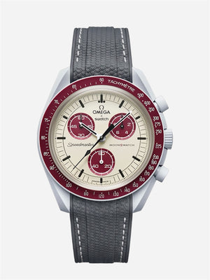 Dark Gray Stitch Rubber Strap for Omega x Swatch Mission to Pluto