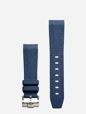 Dark-Blue/Blue-Stitch-Rubber-Strap-20mm-Curved-End