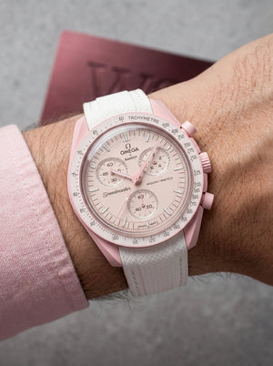 White Stitch Rubber Strap for Omega x Swatch Mission to Venus
