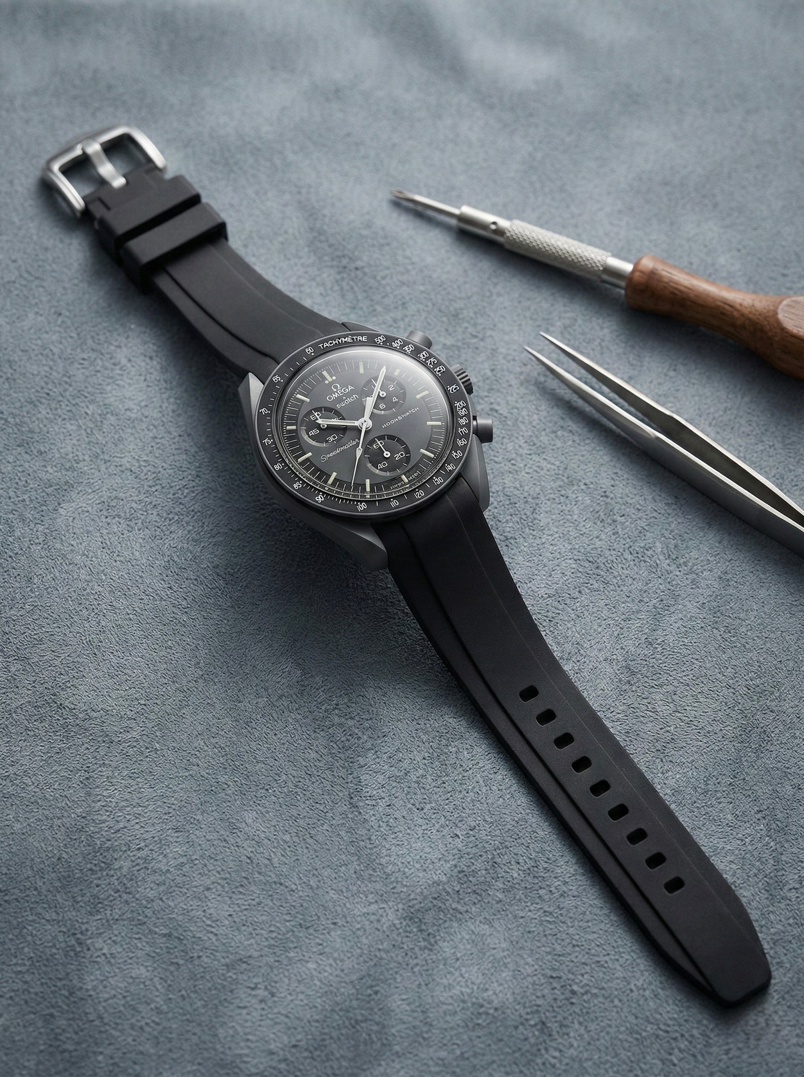 Black Rubber Strap for Omega x Swatch Mission to Mercury