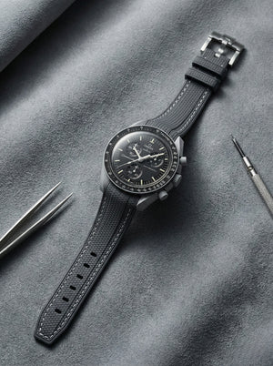 Dark Gray Stitch Rubber Strap for Omega x Swatch Mission to Moon