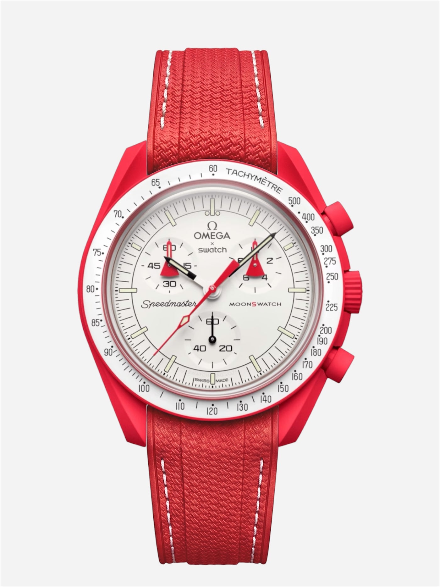 Red Stitch Rubber Strap for Omega x Swatch Mission to Mars