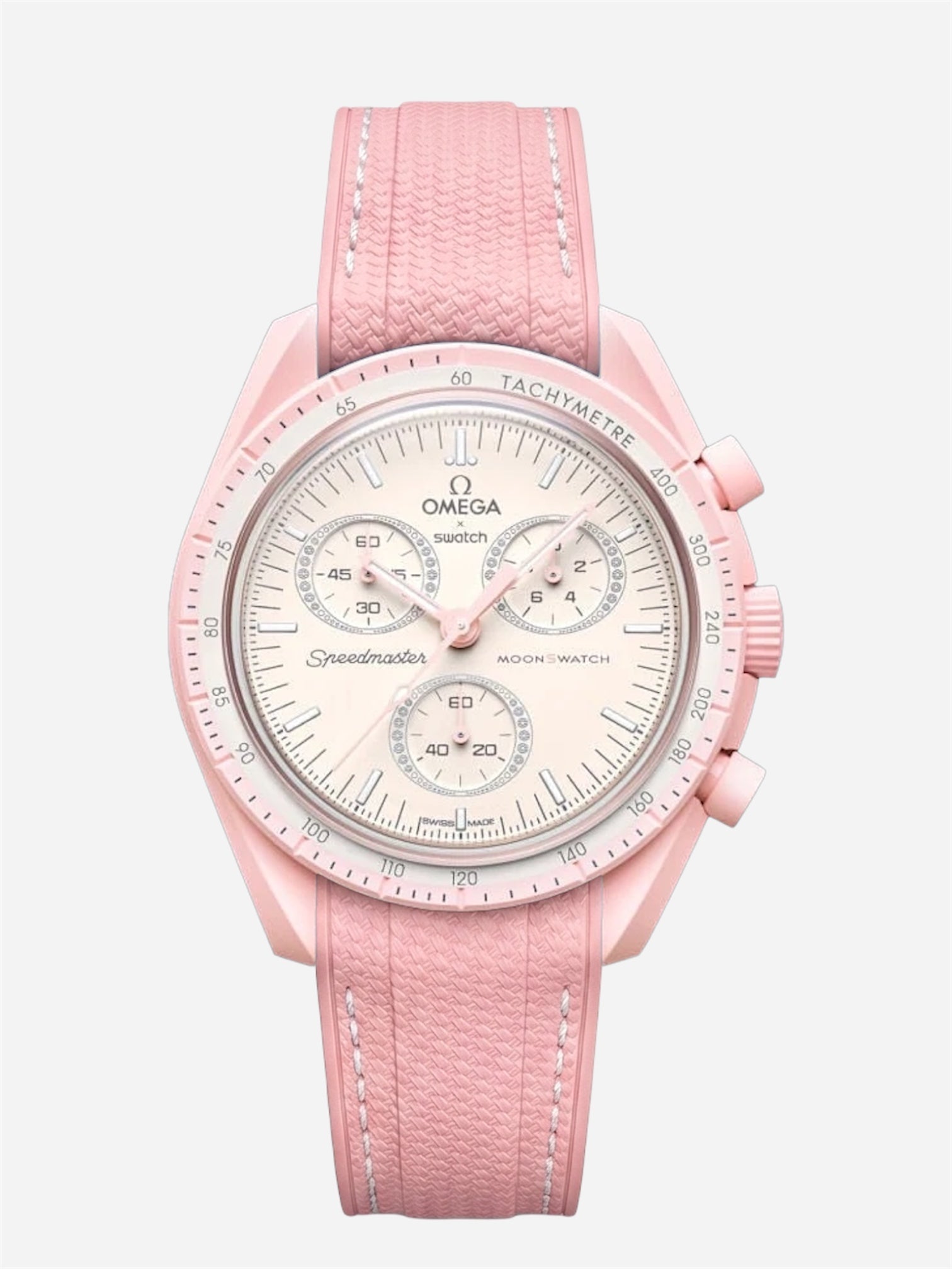 Pink Stitch Rubber Strap for Omega x Swatch Mission to Venus