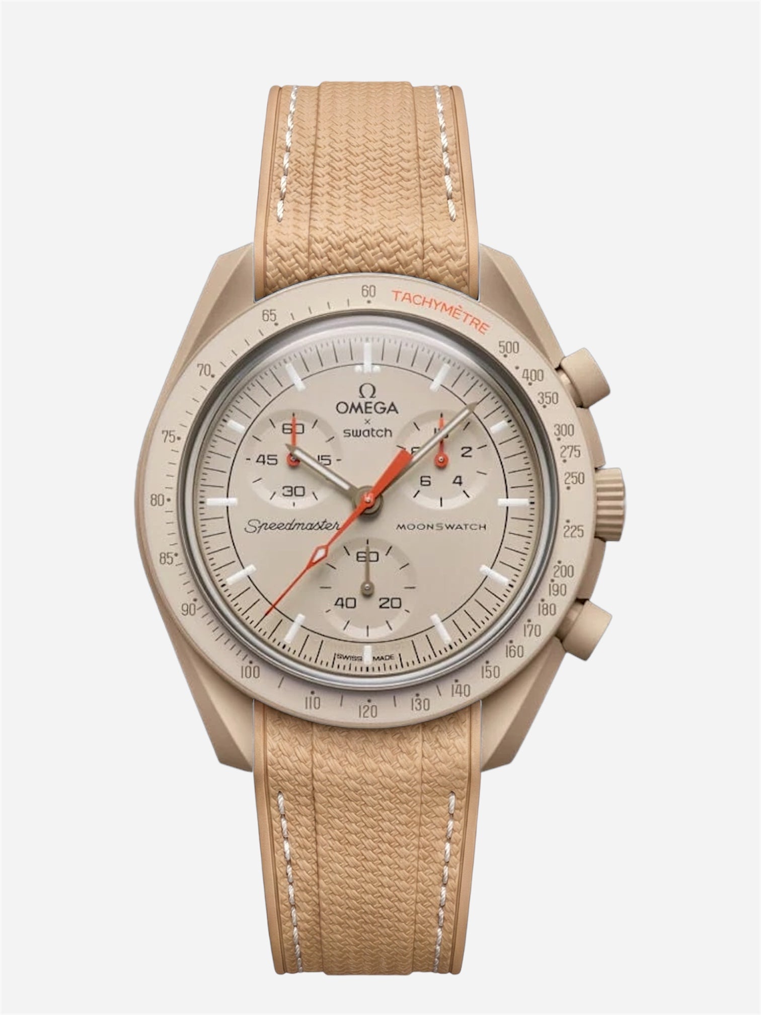 Light Brown Stitch Rubber Strap for Omega x Swatch Mission to Jupiter