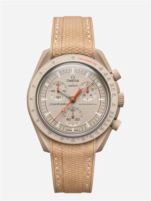 Light Brown Stitch Rubber Strap for Omega x Swatch Mission to Jupiter