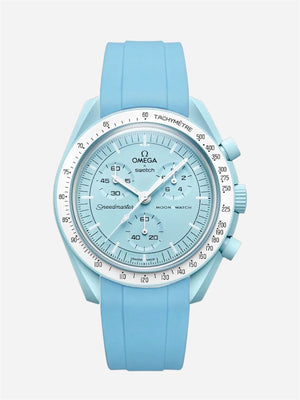 Light Blue Rubber Strap for Omega x Swatch Mission to Uranus