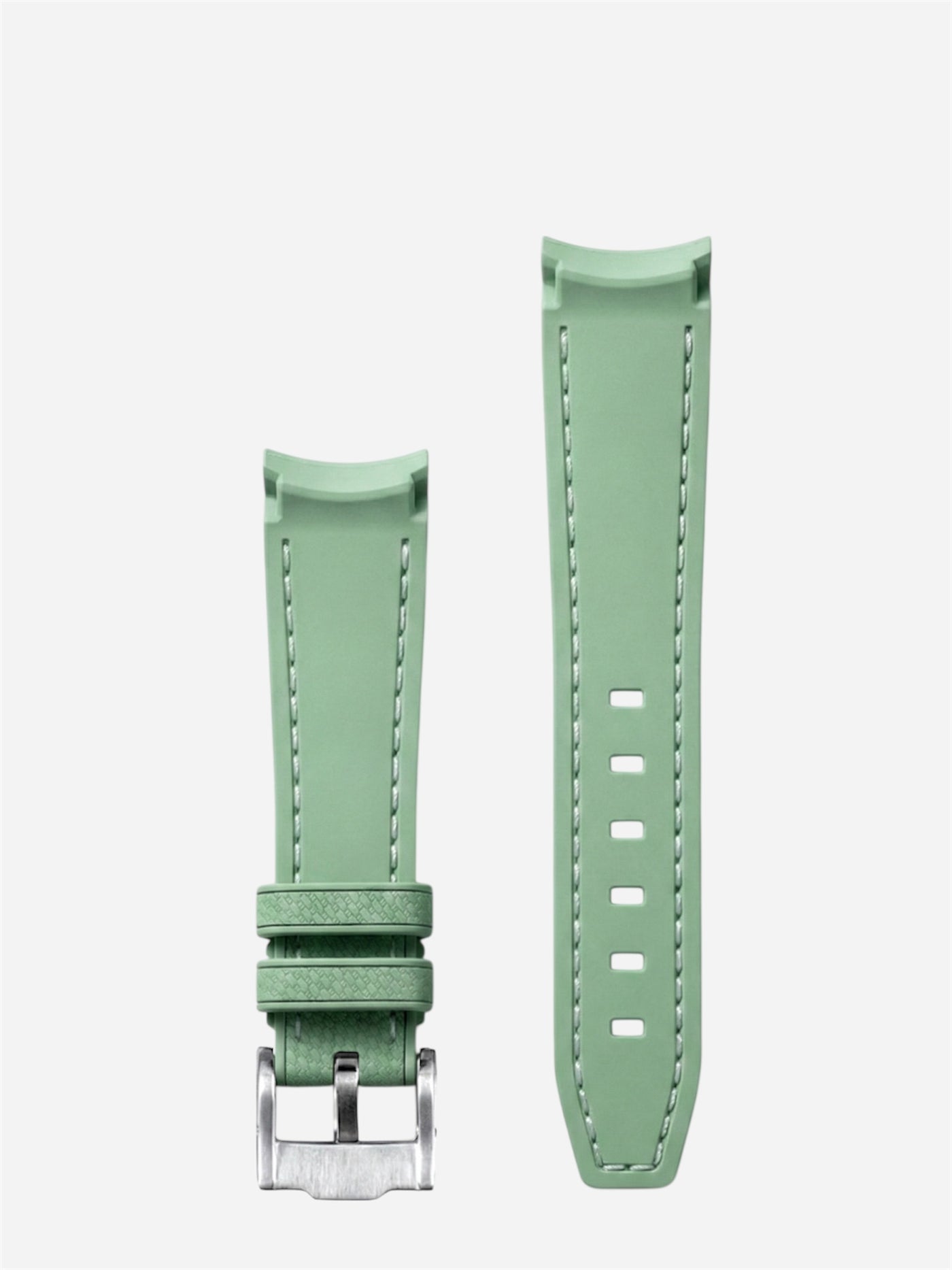 Mint Green Stitch Rubber Strap for Omega x Swatch Mission to Earth