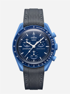 Gray Stitch Rubber Strap for Omega x Swatch Mission to Neptune