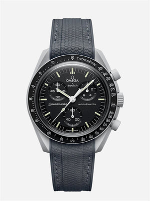 Dark Gray Stitch Rubber Strap for Omega x Swatch Mission to Moon