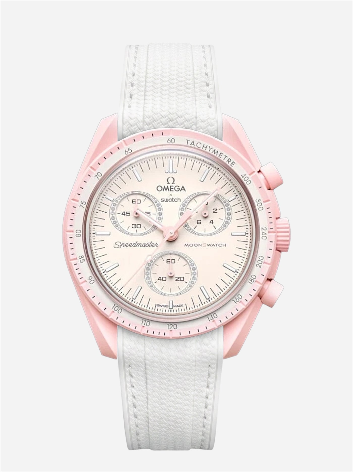 White Stitch Rubber Strap for Omega x Swatch Mission to Venus