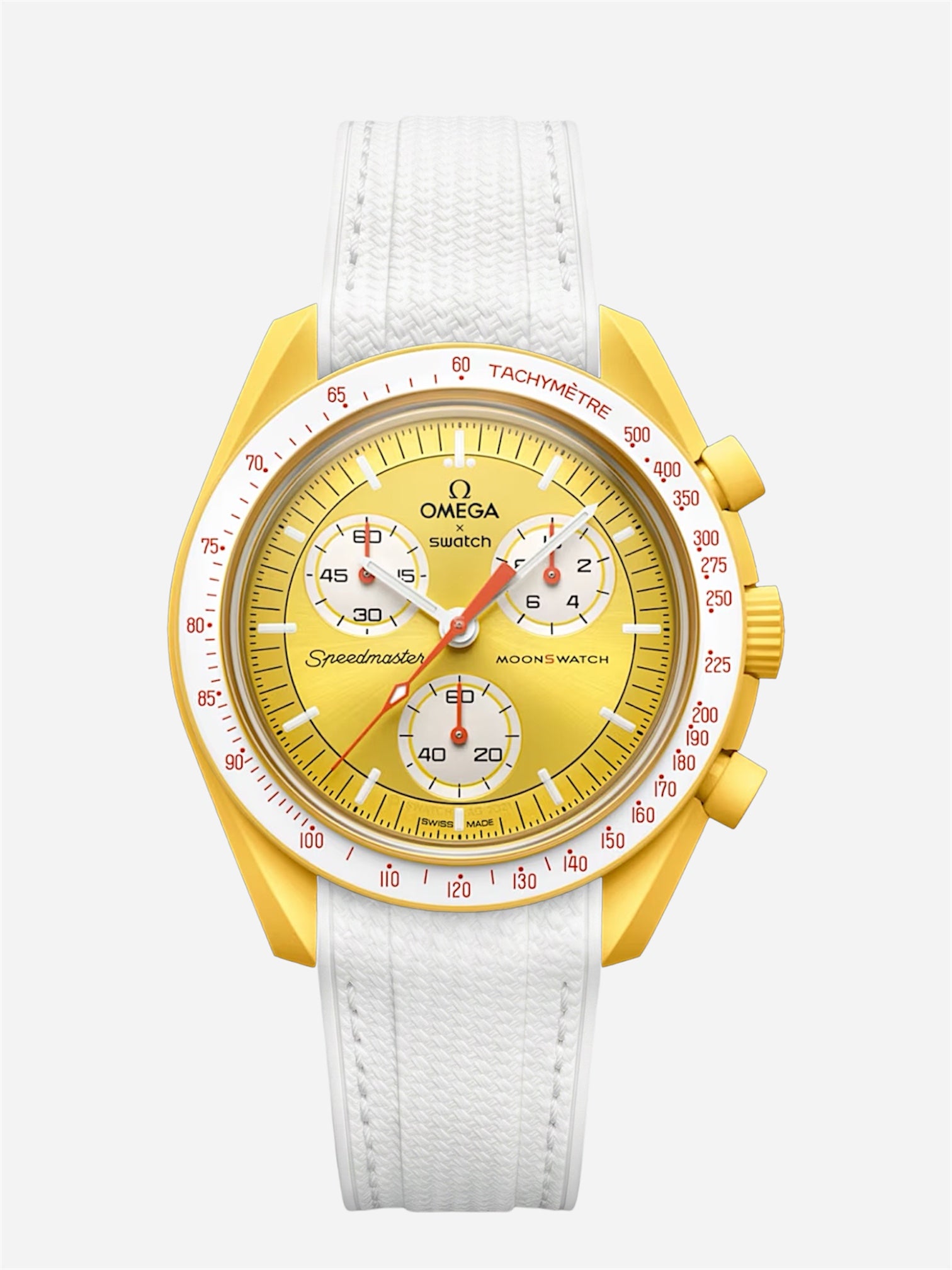 White Stitch Rubber Strap for Omega x Swatch Mission to Sun