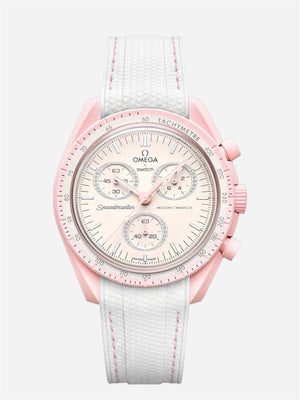 White Stitch Rubber Strap for Omega x Swatch Mission to Venus